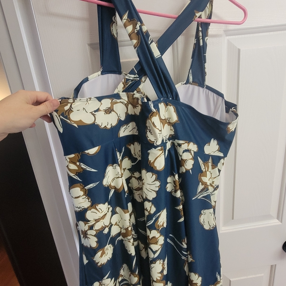 Teal Floral Swimdress
